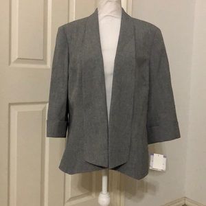 Kasper Grey Crepe Flyaway Jacket